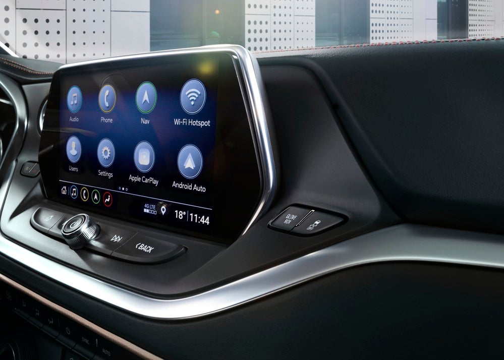 Interior dashboard of 2020 Chevy Balzer featuring technology.
