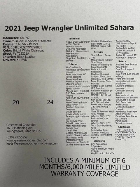 2021 Jeep Wrangler Unlimited Sahara
