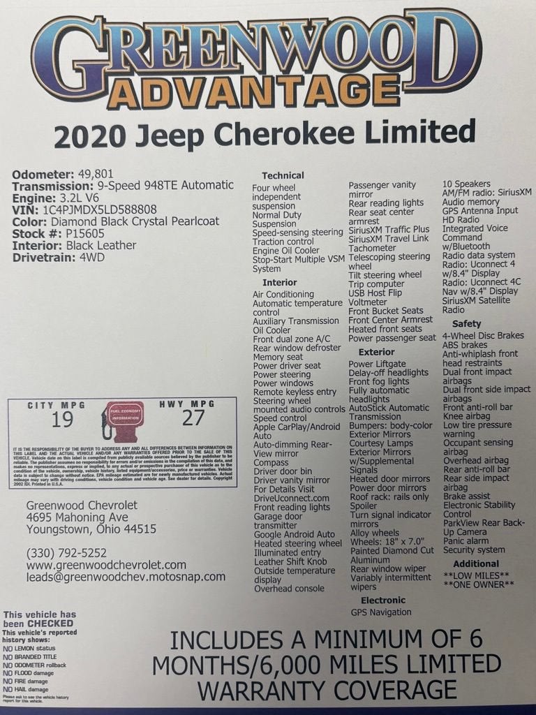 2020 Jeep Cherokee Limited