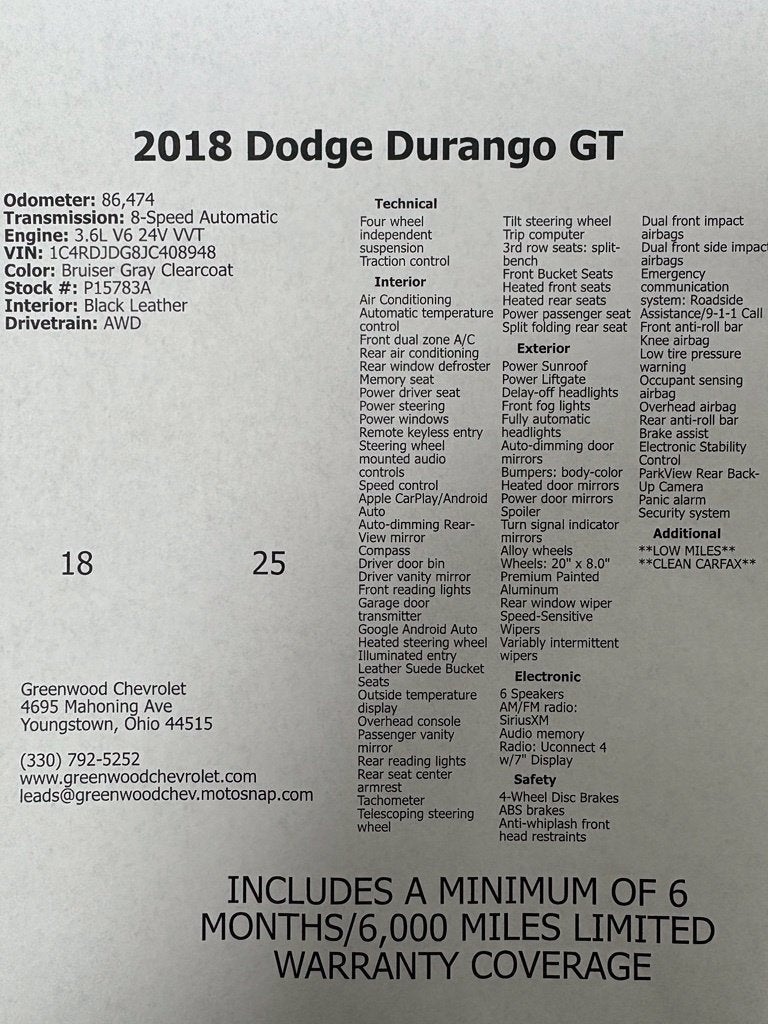 2018 Dodge Durango GT