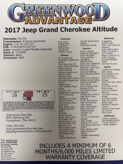2017 Jeep Grand Cherokee Altitude