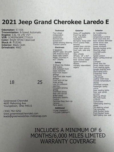 2021 Jeep Grand Cherokee Laredo E