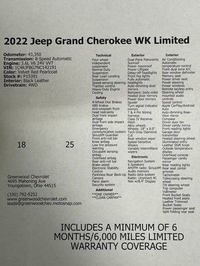 2022 Jeep Grand Cherokee WK Limited