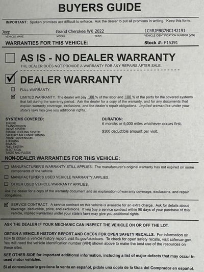 2022 Jeep Grand Cherokee WK Limited