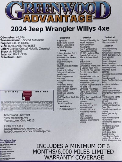 2024 Jeep Wrangler 4xe Willys