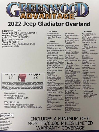 2022 Jeep Gladiator Overland