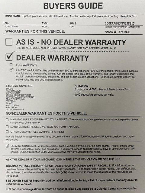 2022 RAM 1500 Big Horn