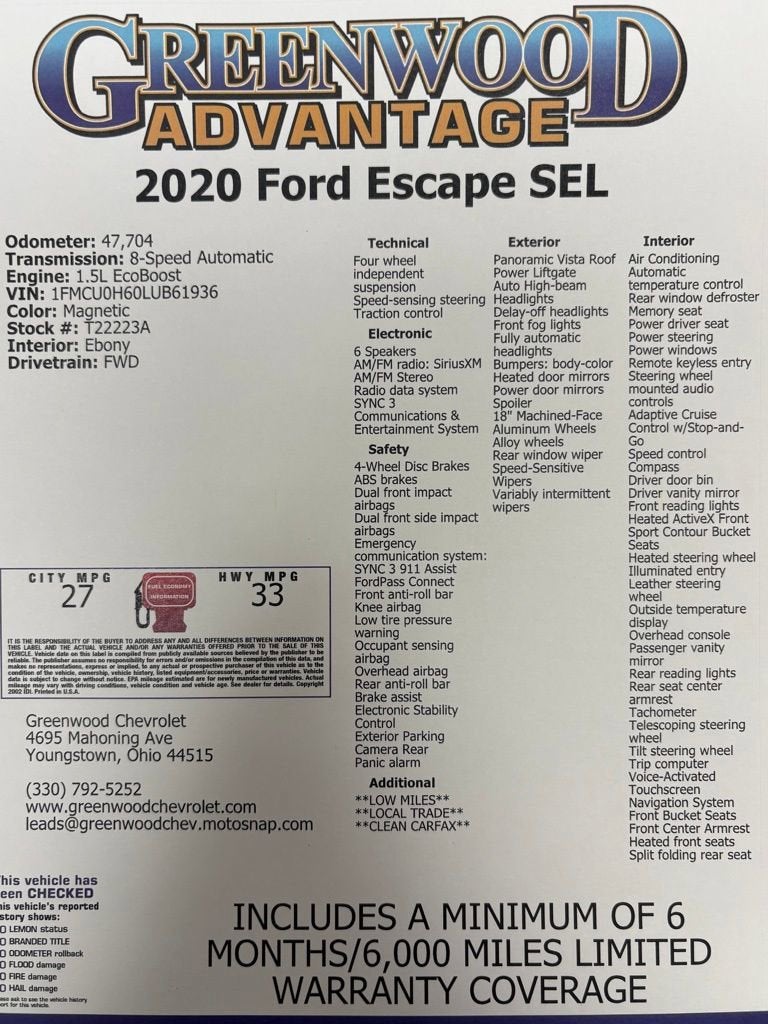2020 Ford Escape SEL