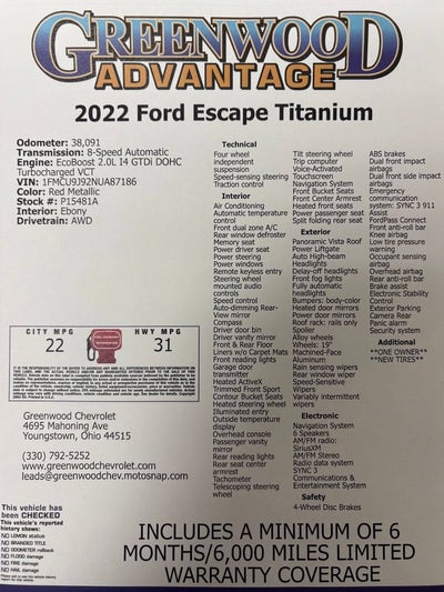 2022 Ford Escape Titanium