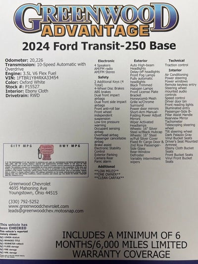 2024 Ford Transit Cargo Van T250