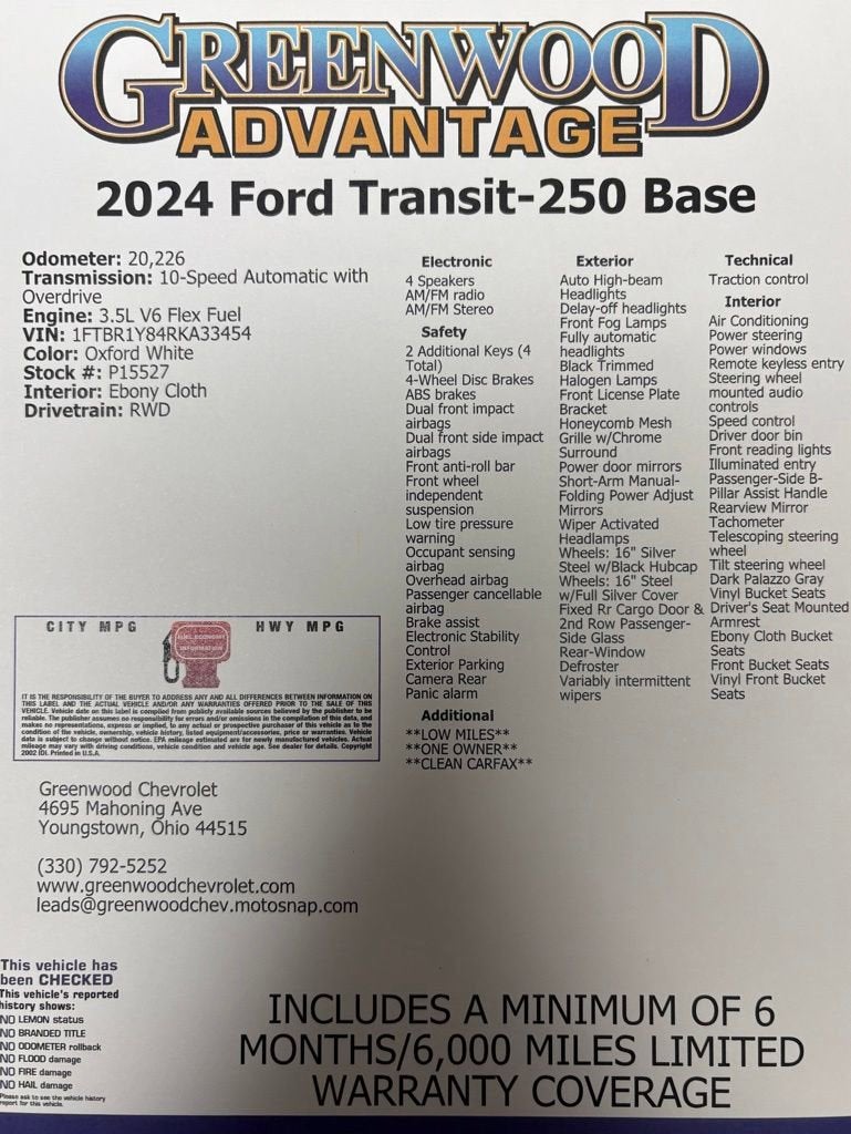 2024 Ford Transit Cargo Van T250