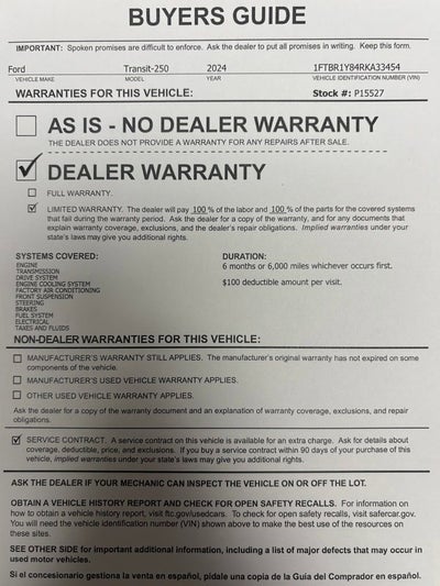 2024 Ford Transit Cargo Van T250