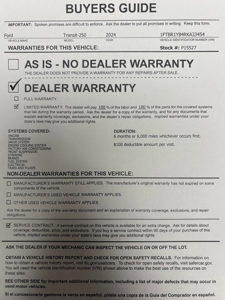 2024 Ford Transit Cargo Van T250