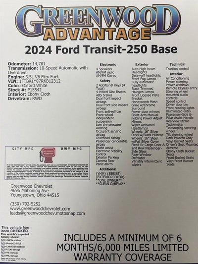 2024 Ford Transit Cargo Van T250