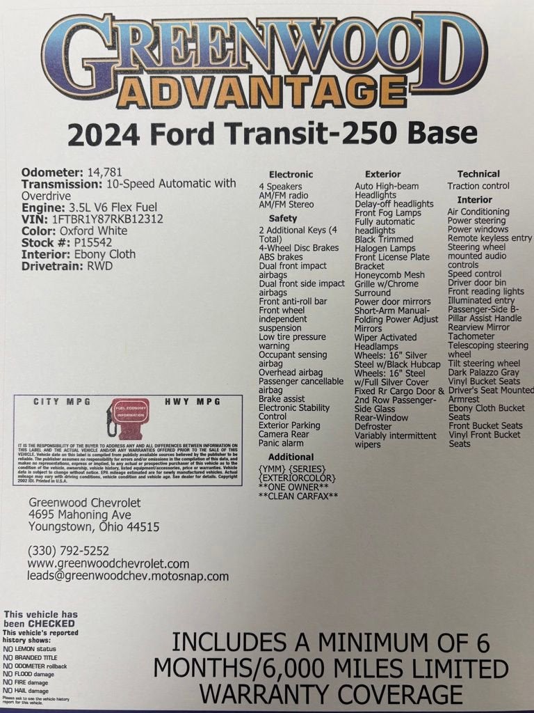 2024 Ford Transit Cargo Van T250