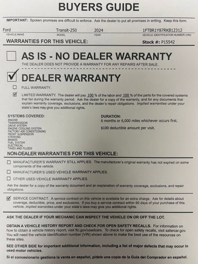 2024 Ford Transit Cargo Van T250