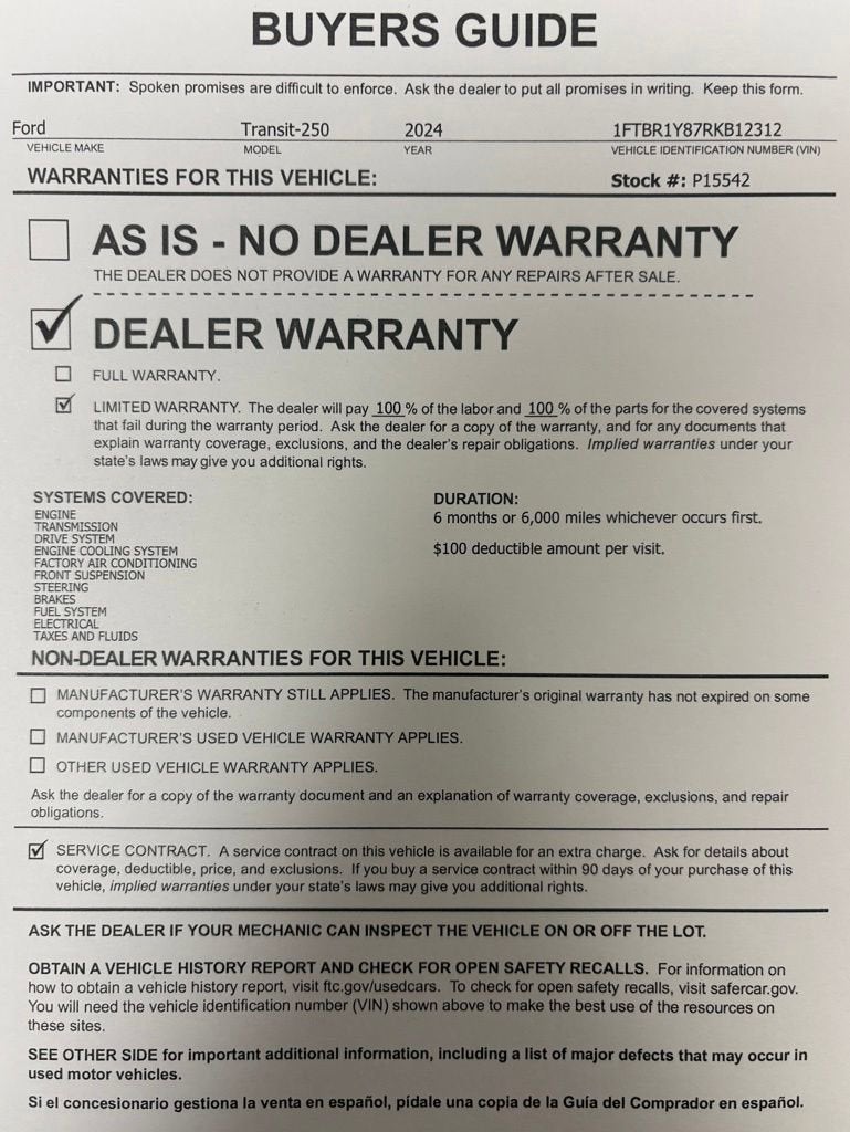 2024 Ford Transit Cargo Van T250