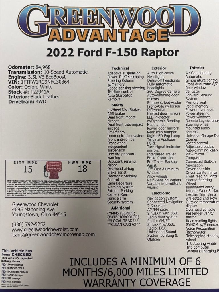 2022 Ford F-150 Raptor
