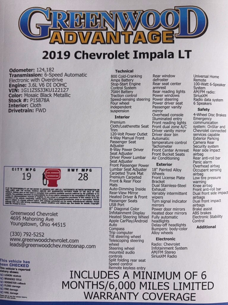 2019 Chevrolet Impala LT