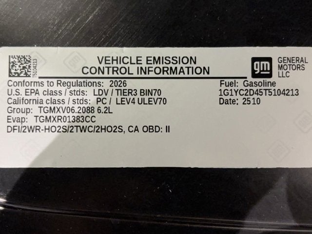 2026 Chevrolet Corvette Stingray 3LT