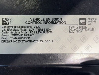 2026 Chevrolet Corvette Stingray 3LT