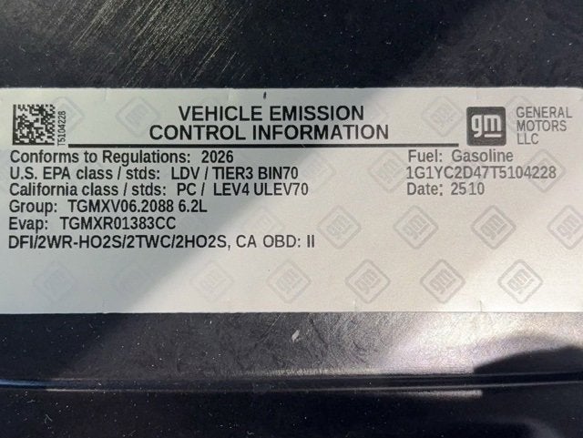 2026 Chevrolet Corvette Stingray 3LT