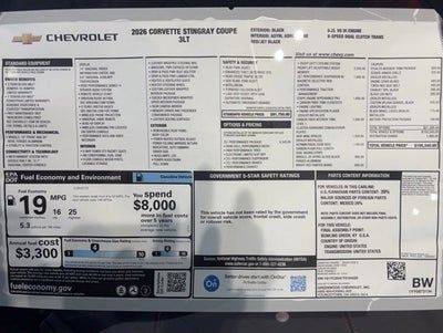 2026 Chevrolet Corvette Stingray 3LT