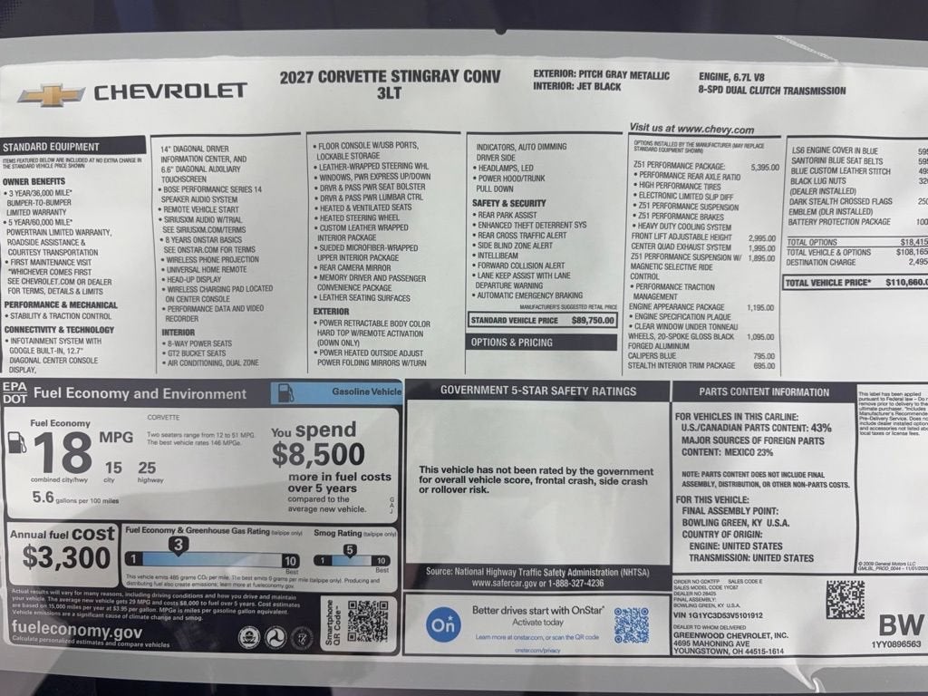 2027 Chevrolet Corvette 3LT - Photo 45
