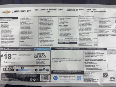2027 Chevrolet Corvette Stingray 3LT