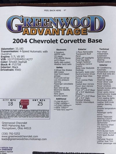 2004 Chevrolet Corvette NA