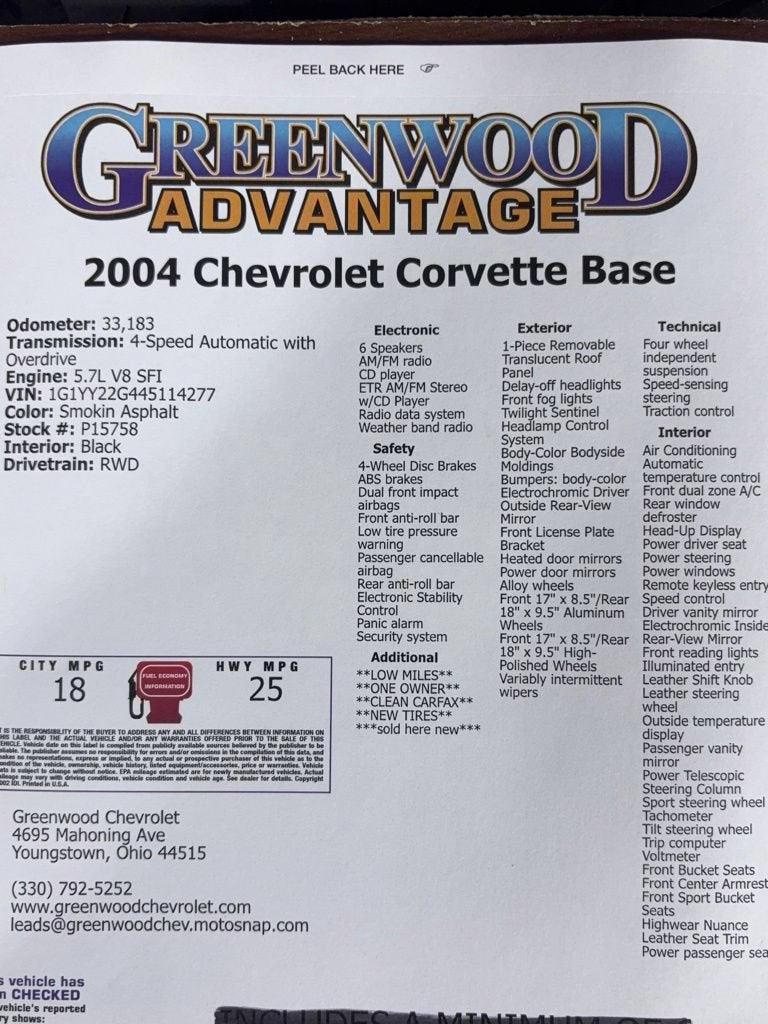 2004 Chevrolet Corvette NA