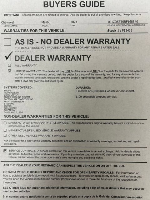 2024 Chevrolet Malibu 1LT