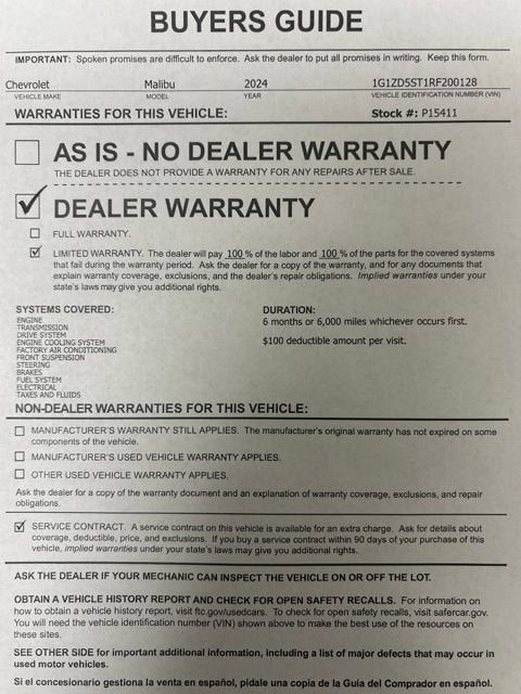 2024 Chevrolet Malibu 1LT