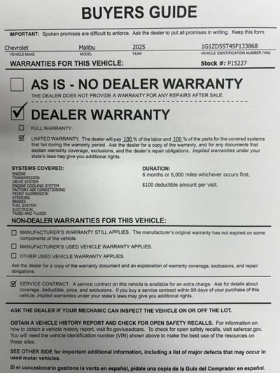 2025 Chevrolet Malibu 1LT