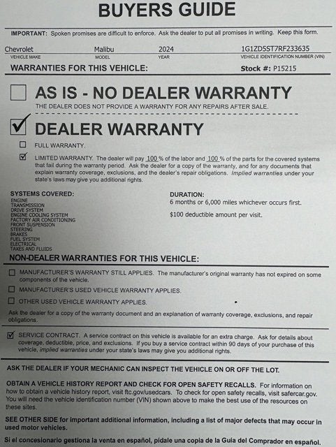 2024 Chevrolet Malibu 1LT