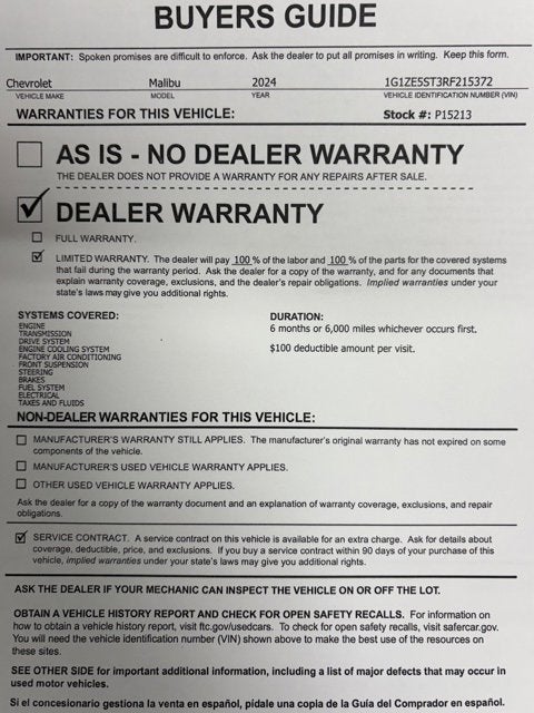 2024 Chevrolet Malibu 2LT