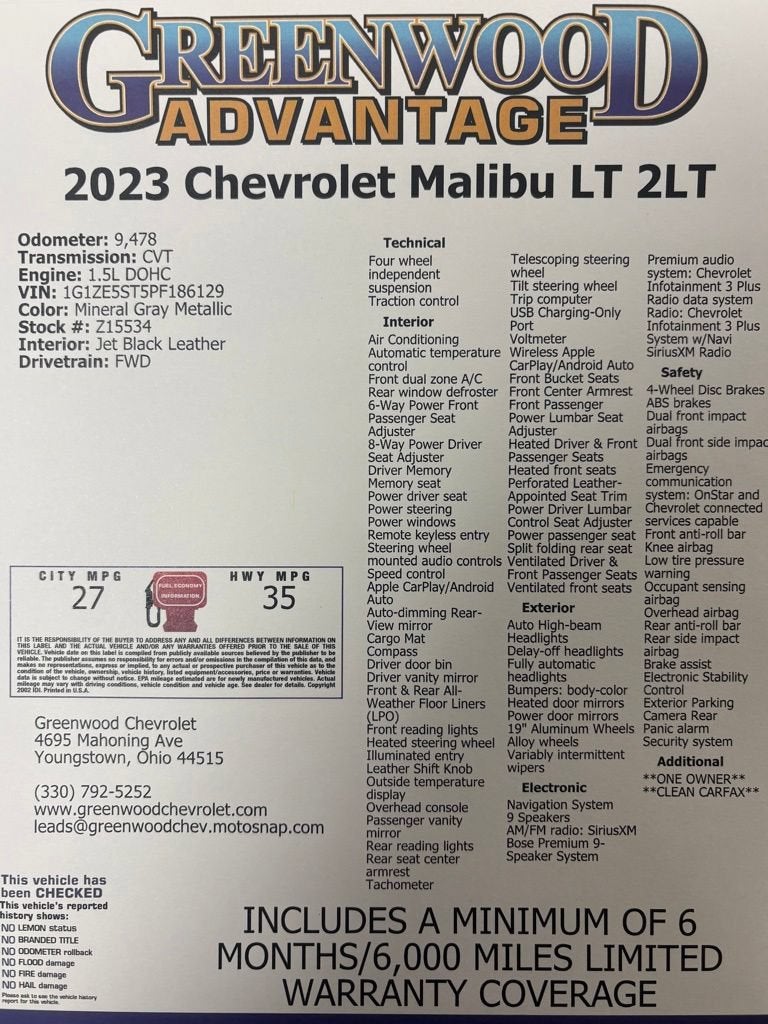 2023 Chevrolet Malibu 2LT