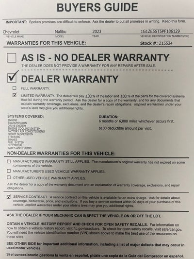 2023 Chevrolet Malibu 2LT