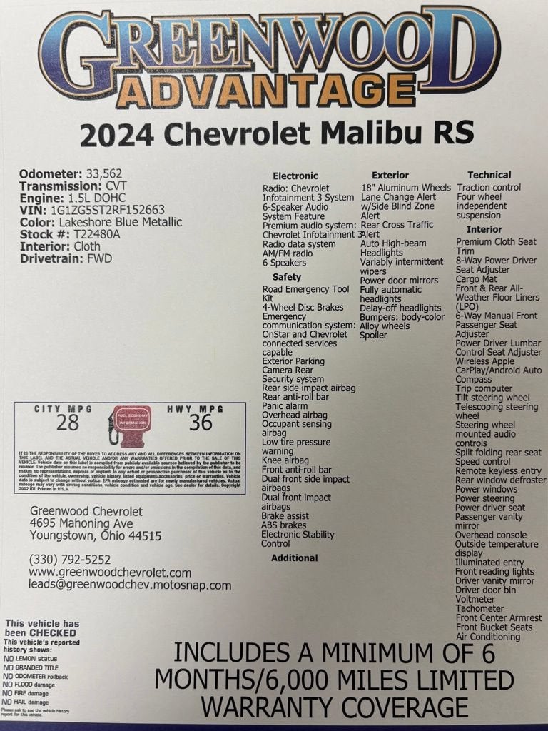 2024 Chevrolet Malibu RS