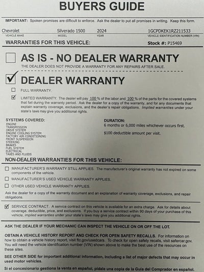 2024 Chevrolet Silverado 1500 LT (2FL)