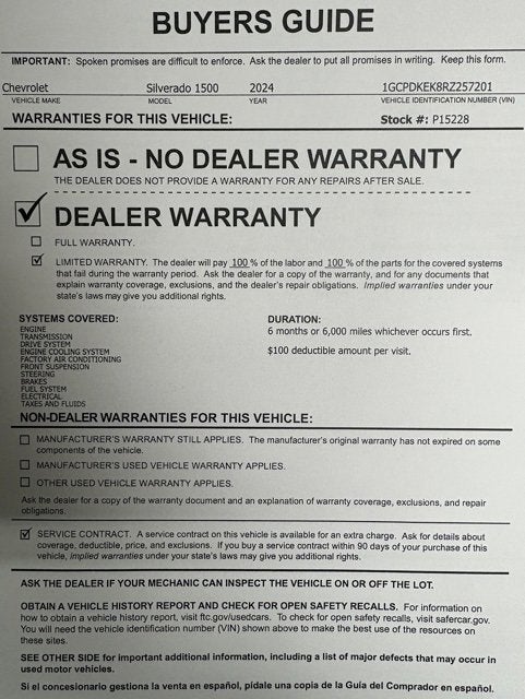 2024 Chevrolet Silverado 1500 LT (2FL)