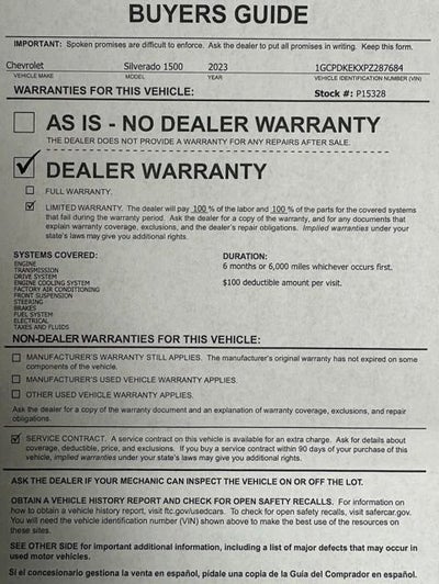 2023 Chevrolet Silverado 1500 LT (2FL)