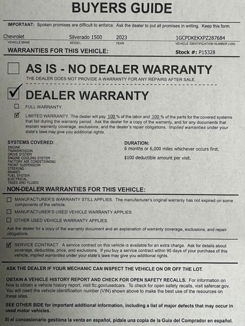 2023 Chevrolet Silverado 1500 LT (2FL)