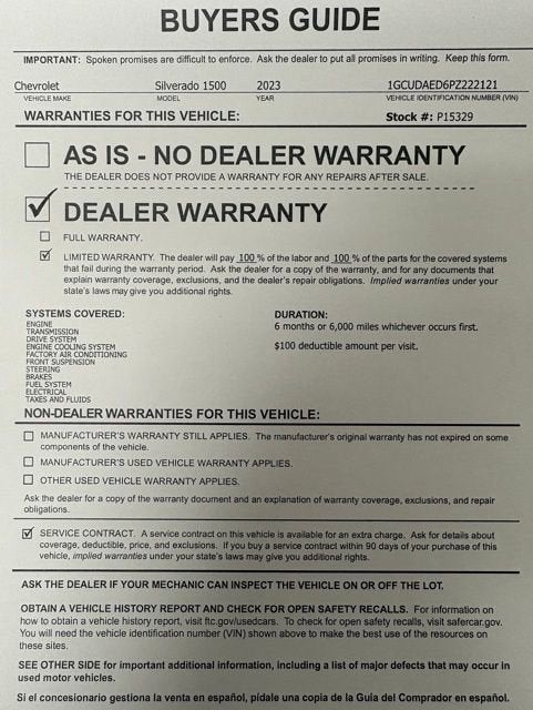 2023 Chevrolet Silverado 1500 WT