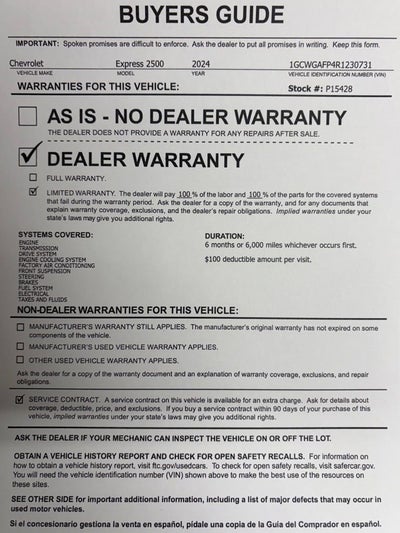 2024 Chevrolet Express Cargo 2500 WT