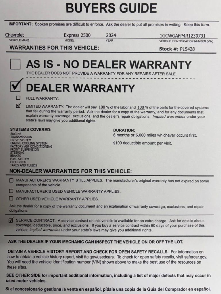 2024 Chevrolet Express Cargo 2500 WT