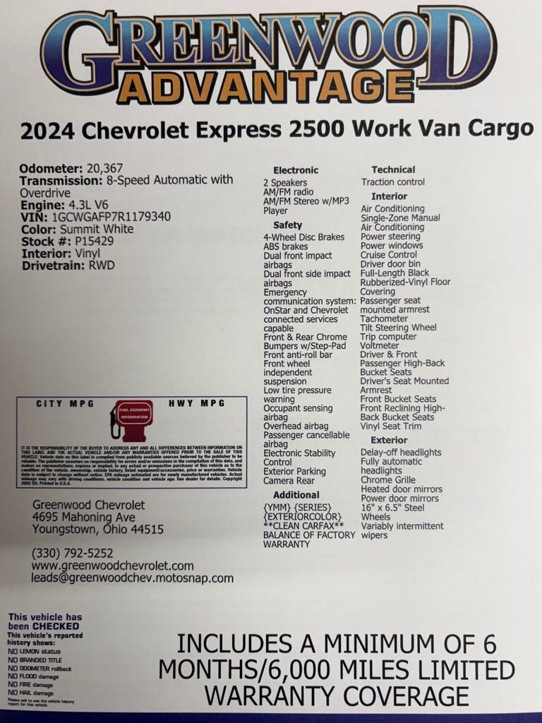 2024 Chevrolet Express Cargo 2500 WT