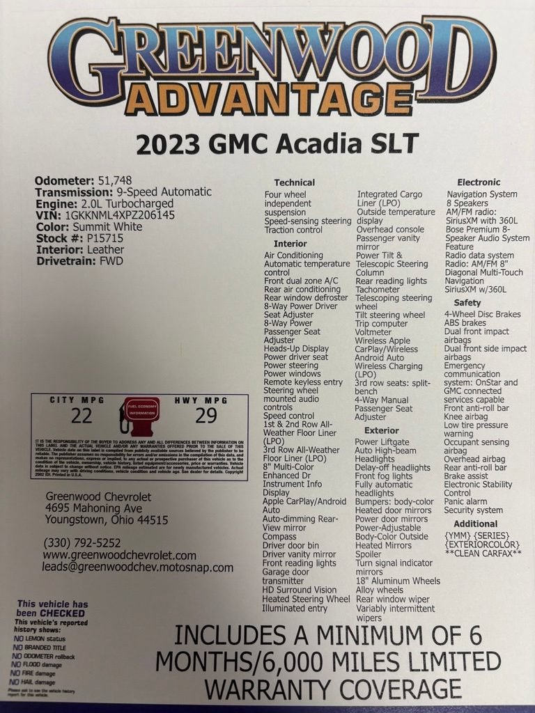 2023 GMC Acadia SLT