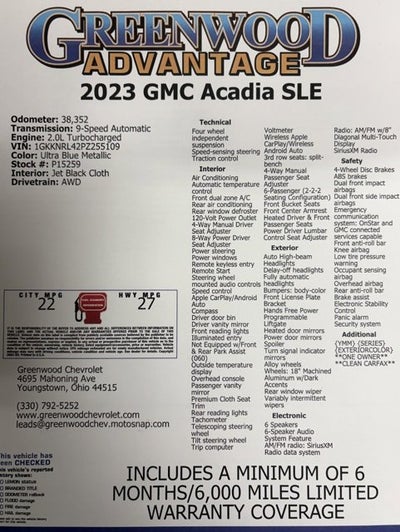 2023 GMC Acadia SLE