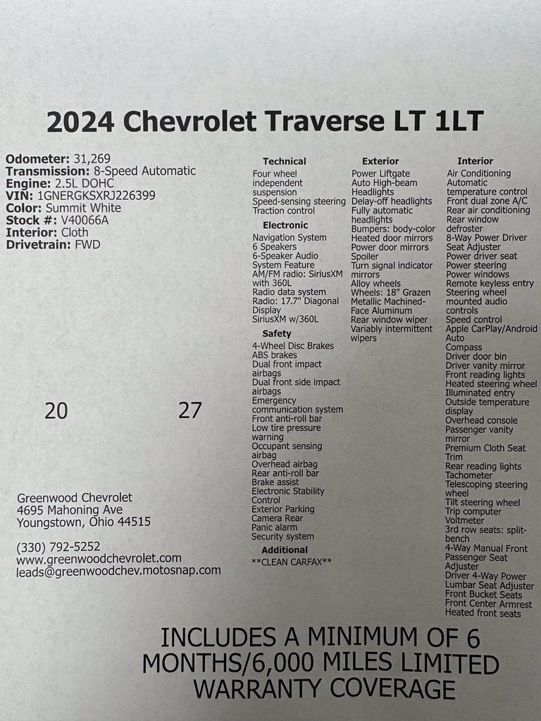 2024 Chevrolet Traverse LT
